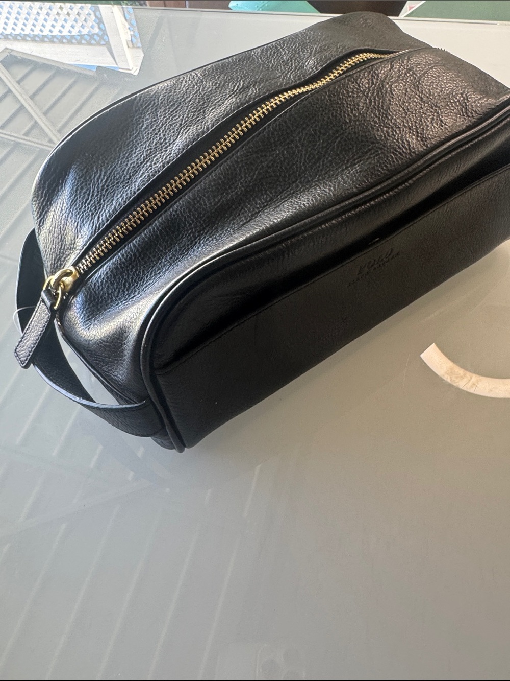 Polo by Ralph Lauren Black Leather Toiletry Bag